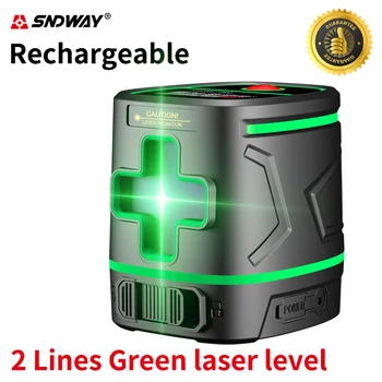 

Sndway Rechargeable Green Laser Level 2 Lines Lazer Level Instrument Cross Line Laser Self-leveling Laser-level Nivel Line Laser