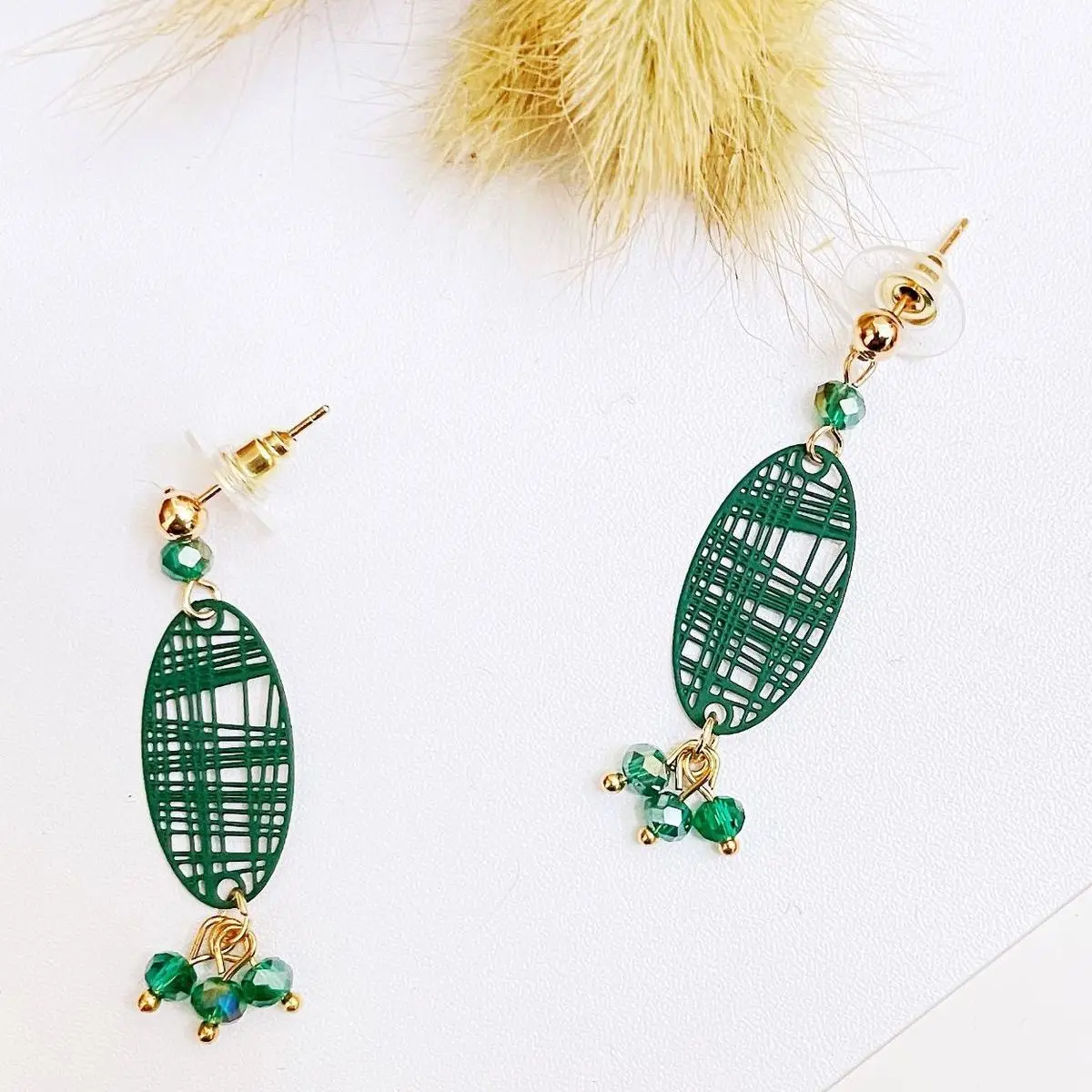 Fashion Random Stripe in Ellipse Shape Ear Stud With Coloful Crystal Handmade Gorgeous Earrings | Украшения и аксессуары