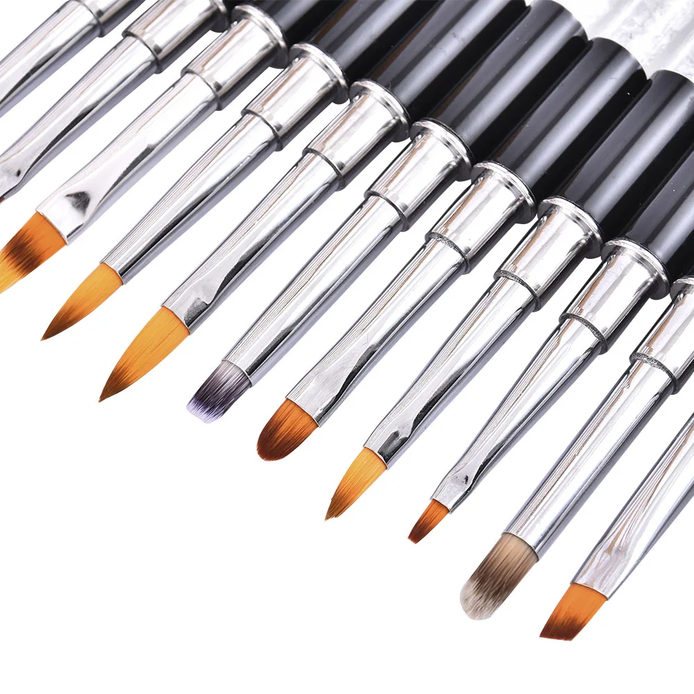 15 Pcs Nail Art Design Brush Set Crystal Diamond Rod Line Carving Drawing Pen Phototherapy UV Gel Painting Brushes Manicure Tool | Красота и