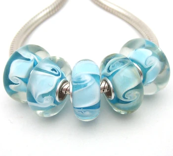 

JGWGT 1832 5X 100% Authenticity S925 Sterling Silver Beads Murano Glass beads Fit European Charms Bracelet diy jewelry Lampwork