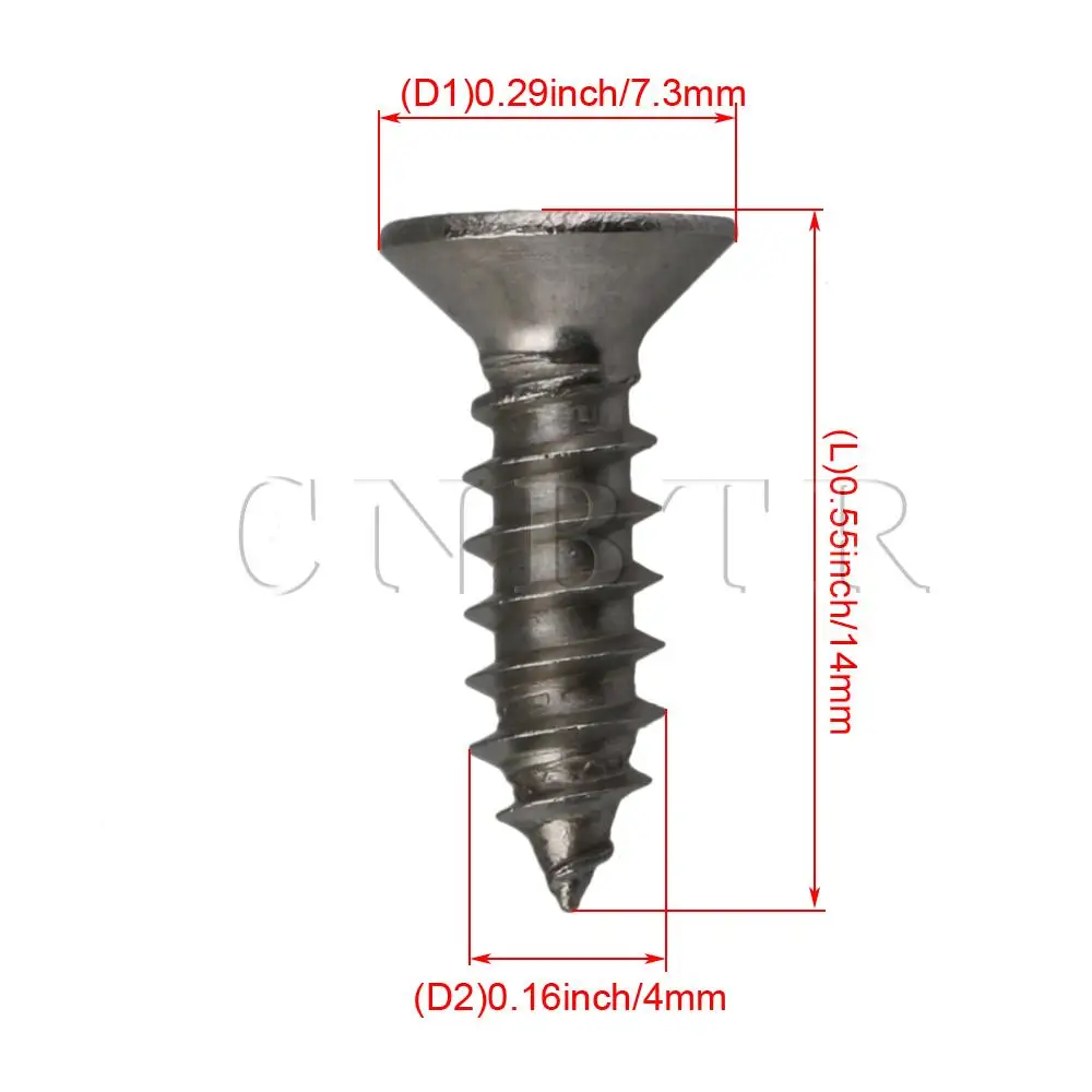 CNBTR 100 шт. M4 крест Самонарезающий винт с плоской головкой, болты для DIY Искусство ремесло Длина 14 мм
