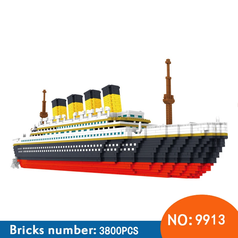 

3800 pcs PZX Mini blocks Titanic Building Bricks Model Big size 60cm Figures Educational Toys Boat Juguetes Girls Gifts for Kids