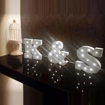 

Letter Lamp Night Light LED Nightlight 26 Letters Alphabet Bead Party Home Decor Wedding Beam Christmas Wooden