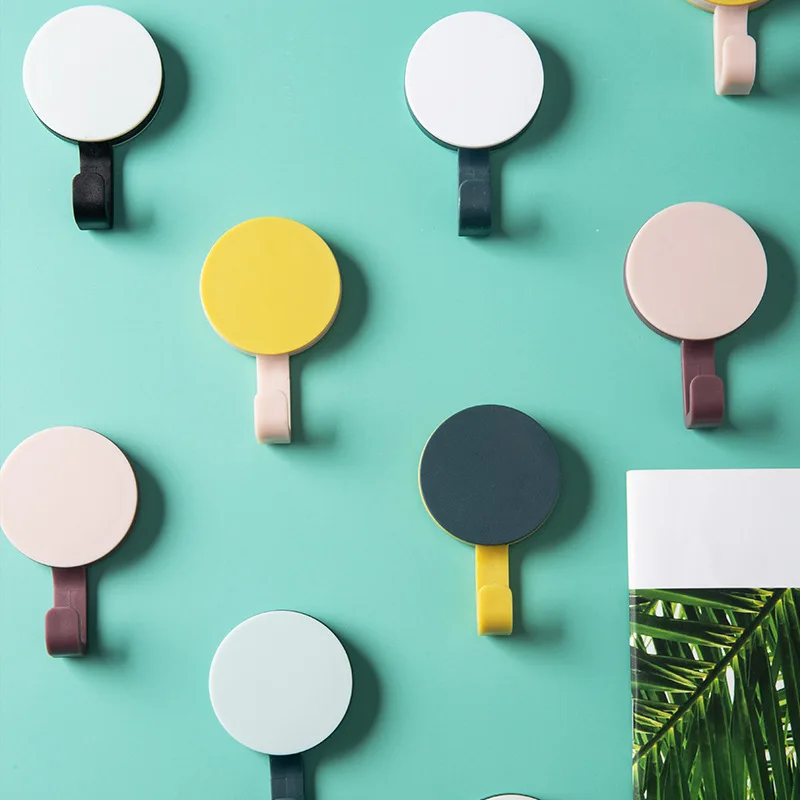 

8PCS/Set Nordic ABS Coat Hook Mounted Wall Key Holder Waterproof Clothes Towel Hanger Home Decoration Kitchen Bathroom Door Hook
