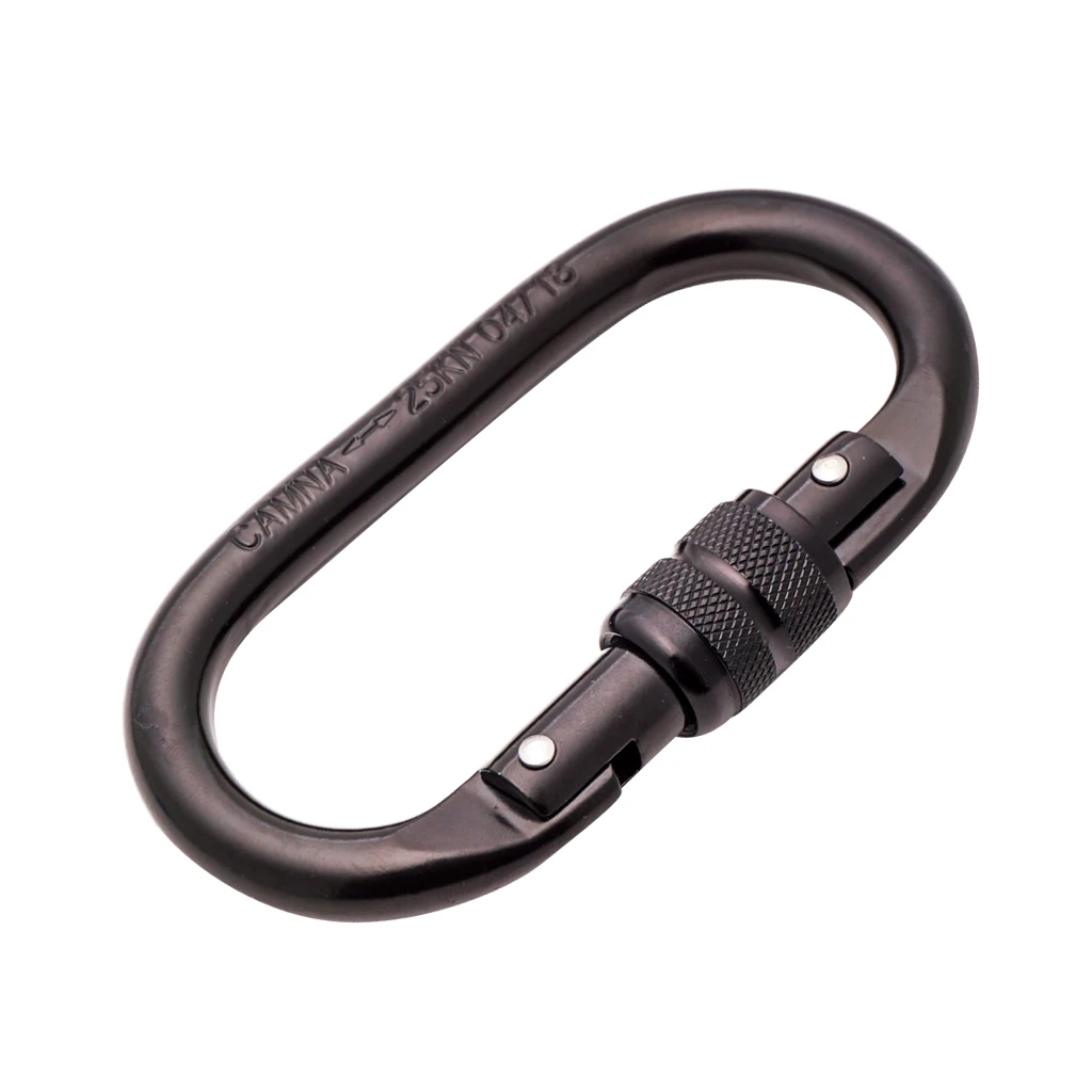 25KN Mountaineering Caving Rock Climbing Carabiner D Shaped Safety Master Screw Lock Buckle Escalade Equipement Hiking Rescue,