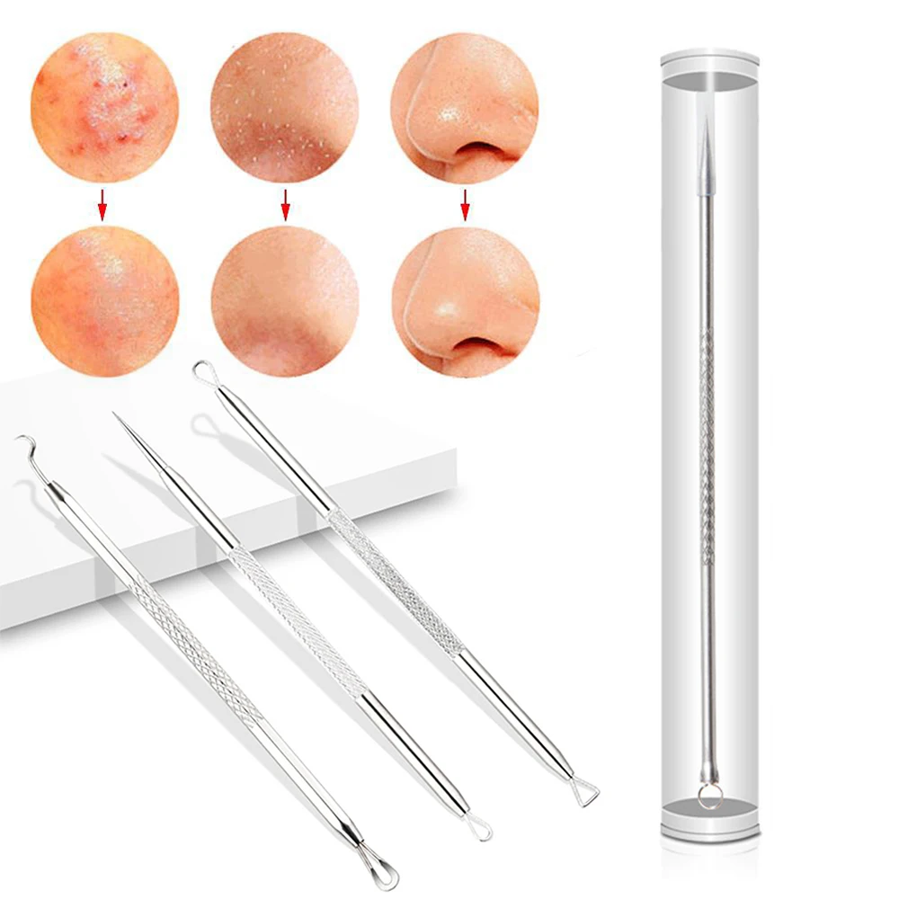

Blackhead Pimple Acne Remover Tool Spoon for Face Cleaning Skin Care Acne Tweezers Comedone Blemish Extractor Needle
