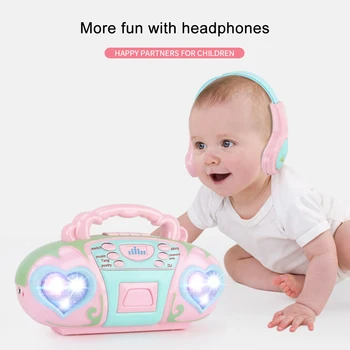 

Children Karaoke Singing Machine Set Radio Microphone Headphone Portable Audio & Video Microphones New Year Gift 2020