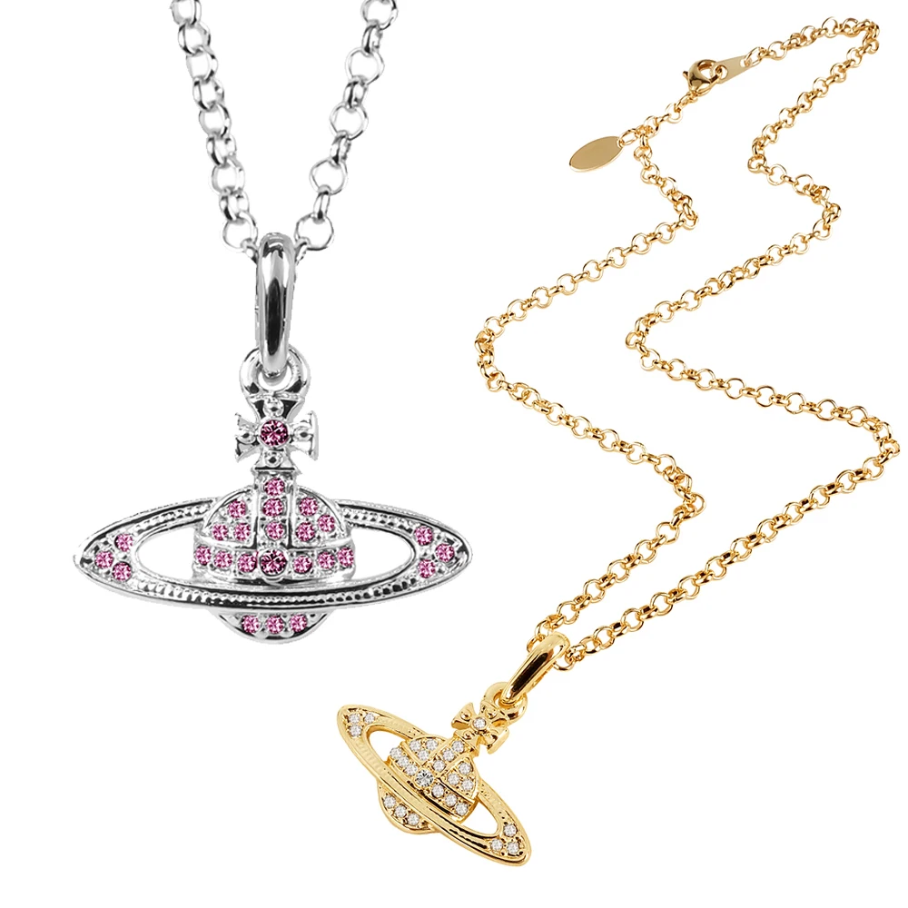 XIAOJINGLING Bling Кристалл Стразы Сатурн планета подвеска колье ожерелье 45 см сверкающие ювелирные изделия подарок для женщин девочек