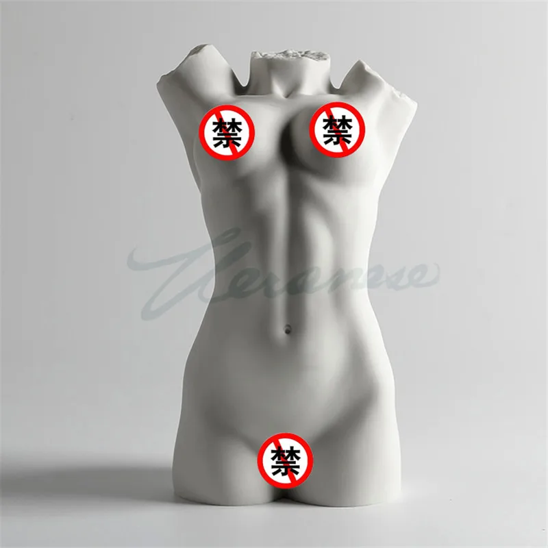 Многоцветный Simple Modern Creative Matt Glaze Naked Lady Figure Art Sculpture Art Nude Girl Chest Statue Ceramic Craft Home Decoration R3102 - Цвет: Многоцветный