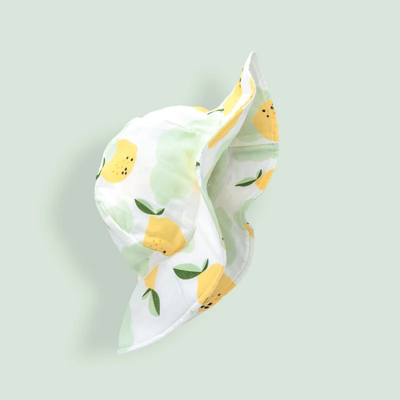 lemon Мягкая муслиновая детская шапка для мальчиков и девочек, шляпа от солнца на лето и весну, Детская кепка, детская Панама - Цвет: lemon