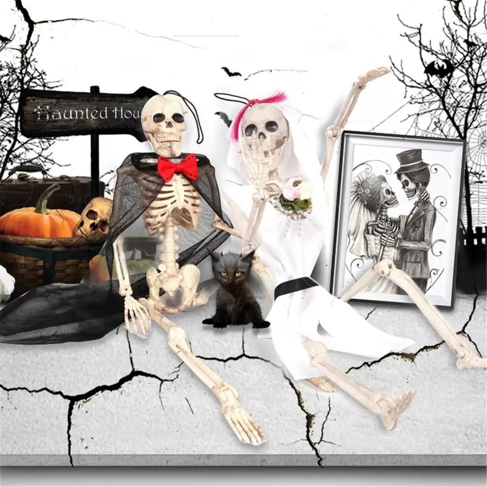 

Poseable Skeleton Figure With Movable Joints Haunted House Props For Halloween Party Decoration