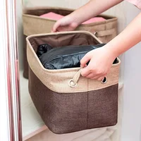 ERMAKOVA  Foldable Fabric Storage Bin Basket Toy Nursery Storage Container Laundry Clothes Basket Organizer Linen Storage Box 2