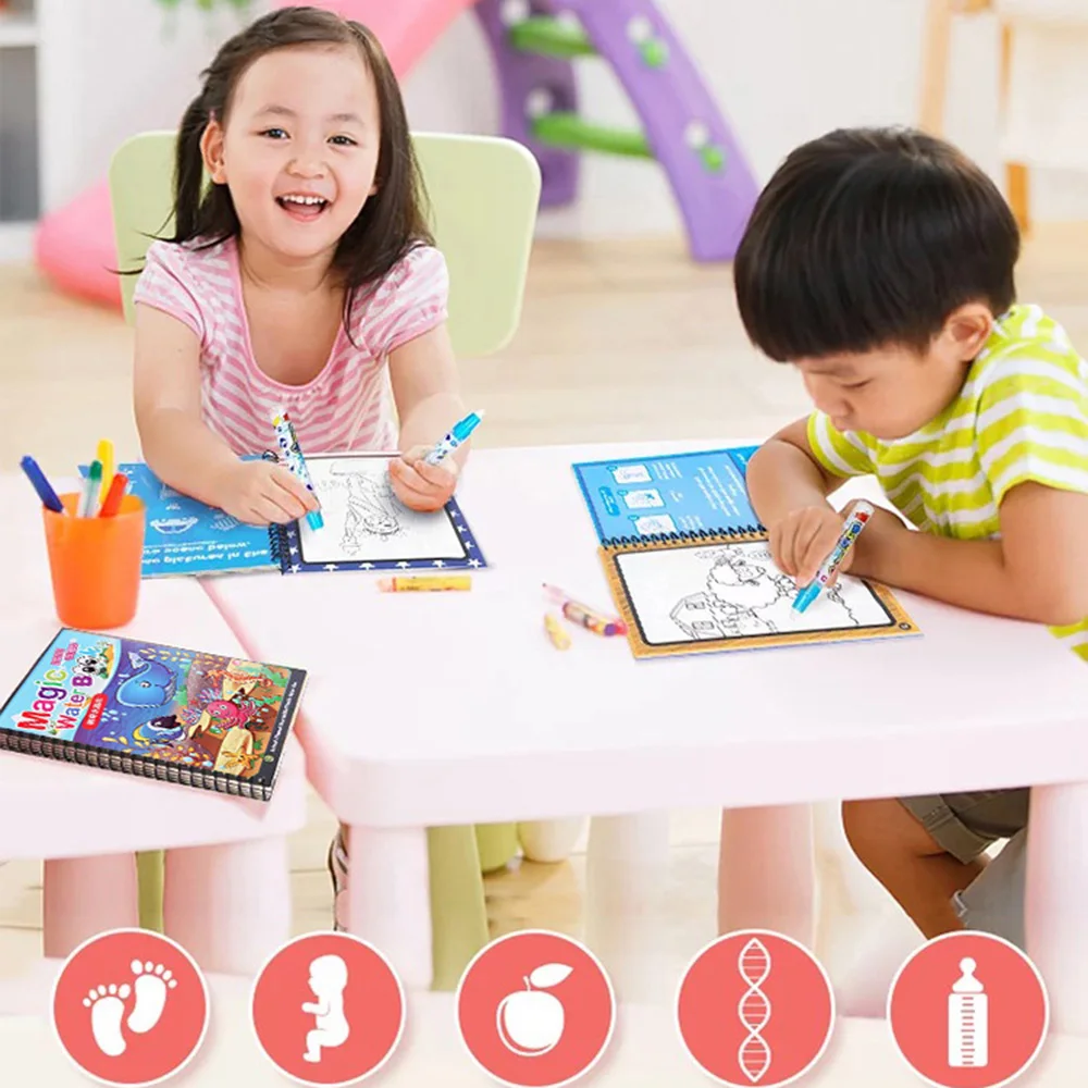 

Drawing Toys magical water painting book Writing Doodle Book Coloring Board Children Mat Early Educational Toy for Kids graffiti