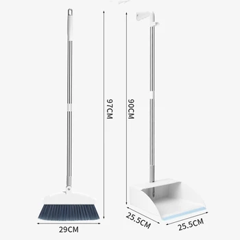 

Broom Dustpan Set With Fully Squeegee Clean Floor Dust Sweeper Wiper Broom for Home Office Garden Kitchen Cleaning Tool @LS