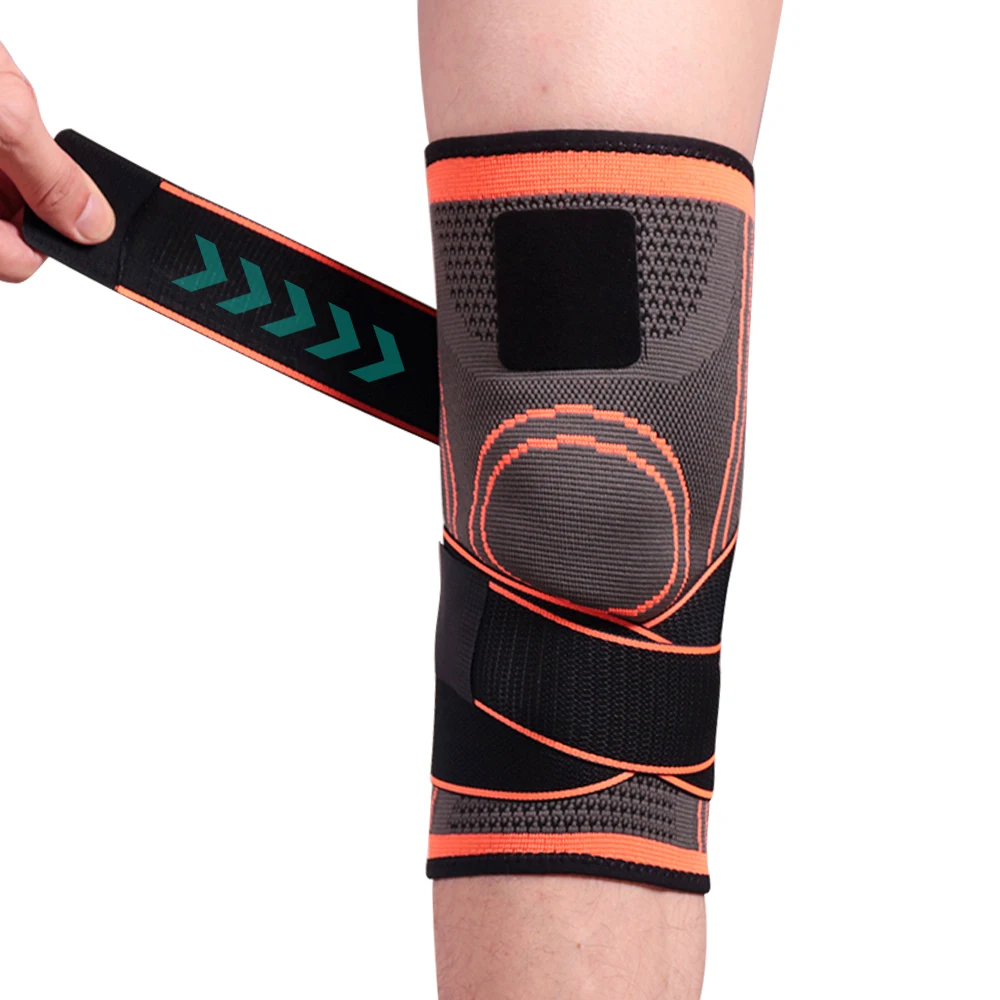 1 шт. поддержка колена профессиональные защитные спортивные наколенники дышащая повязка наколенники для баскетбола, тенниса, велоспорта - Цвет: Оранжевый