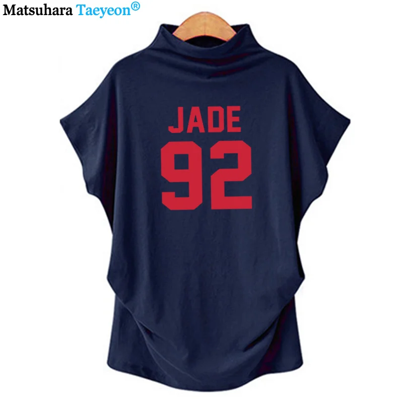 10 Маленькая микс рубашка Jade Thirlwall рубашка Jade 92 сзади с буквенным принтом модная Женская водолазка женские футболки хлопок Повседневная забавная футболка - Цвет: 10
