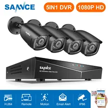 SANNCE система камер домашней безопасности 8CH DVR CCTV Системы 4 шт. 1080P Водонепроницаемый Камера комплект видеонаблюдения 1 ТБ на открытом воздухе