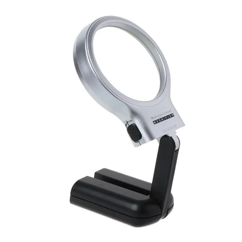 

3X Handheld Magnifying Glass Folding Desktop Reading Plexiglass Lens Magnifier