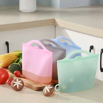 

Reusable Silicone Ziplock Food Storage Bag for Food Storage Airtight Seal Microwave Safe Fruit Vegetable Storage Bag