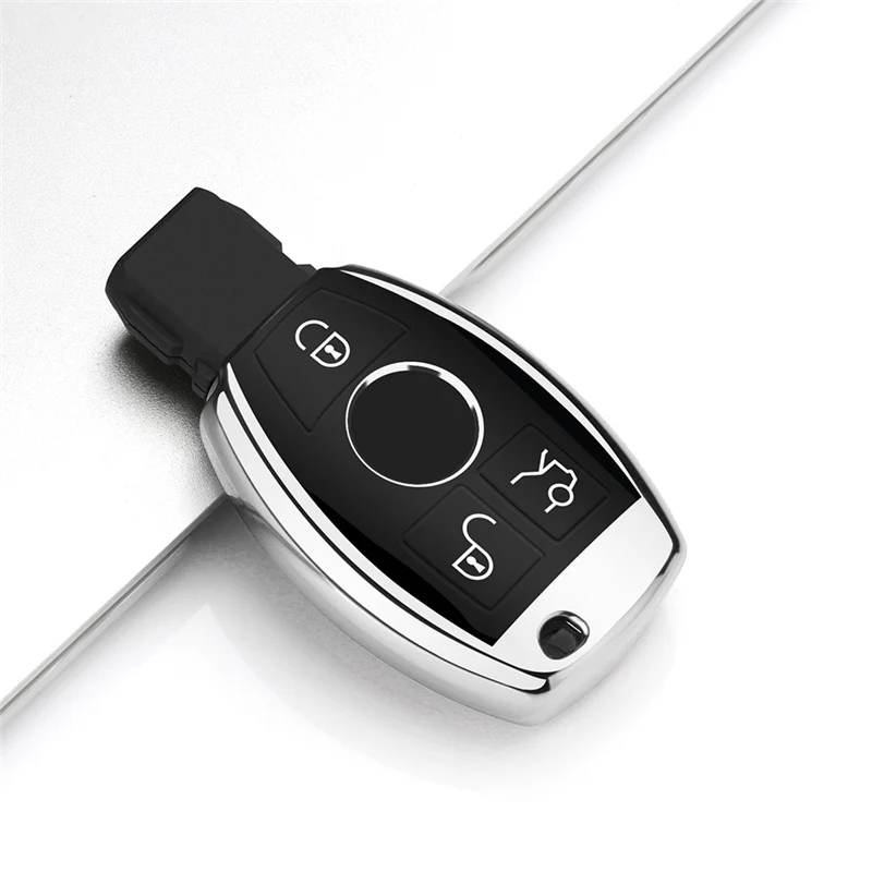 Горячий мягкий ТПУ автомобильный чехол для ключей для Mercedes CLS CLA GL R SLK AMG A B C S уровень дистанционного управления контрольные принадлежности водонепроницаемый - Название цвета: B-silver