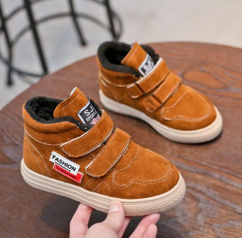 2019 г. Новая зимняя детская бархатная теплая обувь Нескользящая спортивная на