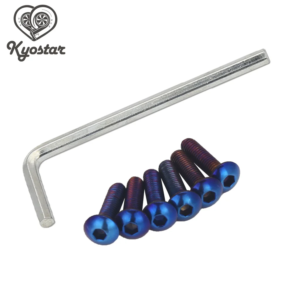 Титановые синие болты для рулевого колеса M4x18 нео хромированный Радужный болт с
