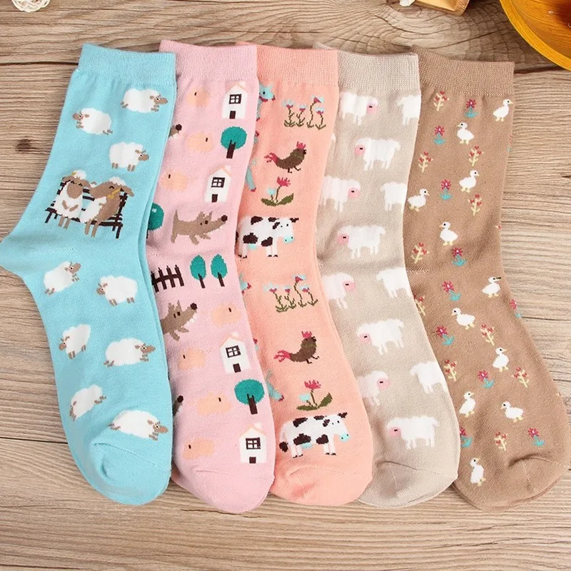 Японские милые женские носки Kawaii Harajuku винтажные уличные длинные для женщин
