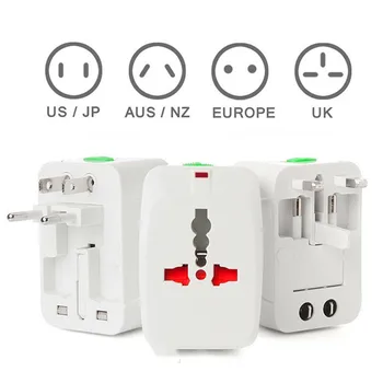 

World Universal Plug Travel Converter Adapter International Plug Port AC Power Charger Adaptor With AU US UK To EU Round Socket