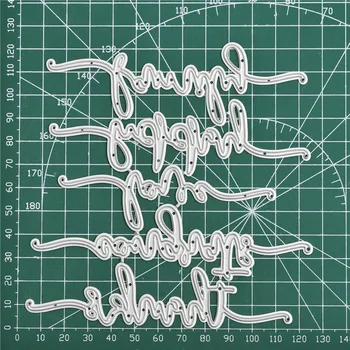 

DiyArts Blessing Words Metal Cutting Dies Happy Congrats Letter Stencil Templates for Diy Scrapbooking Hot Foil Dies Wholesale