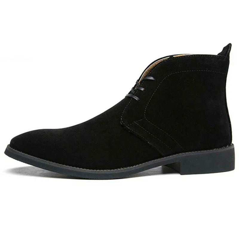 Zapatos de encaje de gamuza hechos a mano para hombre, calzado Chuka de alta calidad, de tacón bajo, cómodos, clásicos, de negocios, zapatos formales casuales, 7KG010