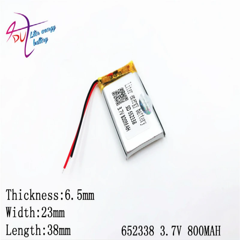 3.7V 800mAH 652338 652540 polymer lithium ion / Li-ion battery for GPS mp3 mp4 mp5 dvd bluetooth model toy mobile | Электроника
