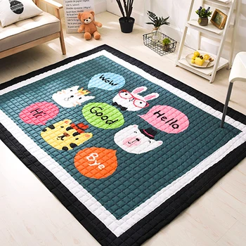 

Nordic family four seasons matted cotton cartoon floor mat baby crawling mat children's game learning mat lunch mat