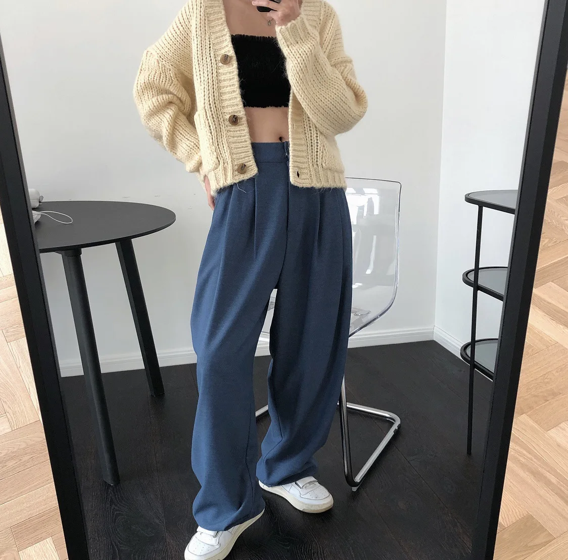 Women Wide Leg Pants High Waist Long Trousers Women Loose Straight Pants OL Suit Pants Pantalon Femme Streetwear High Quality Women Wide Leg Pants High Waist Long Trousers Women Loose Straight Pants OL Suit Pants Pantalon Femme Streetwear High Quality