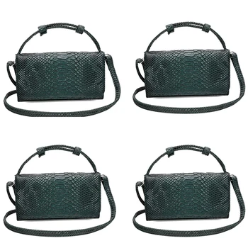 

Fashion Cow Leather Day Clutch One Shoulder Cross-body Bag Small Crocodile Pattern Genuine Leather Clutch Belt Women's Handbags