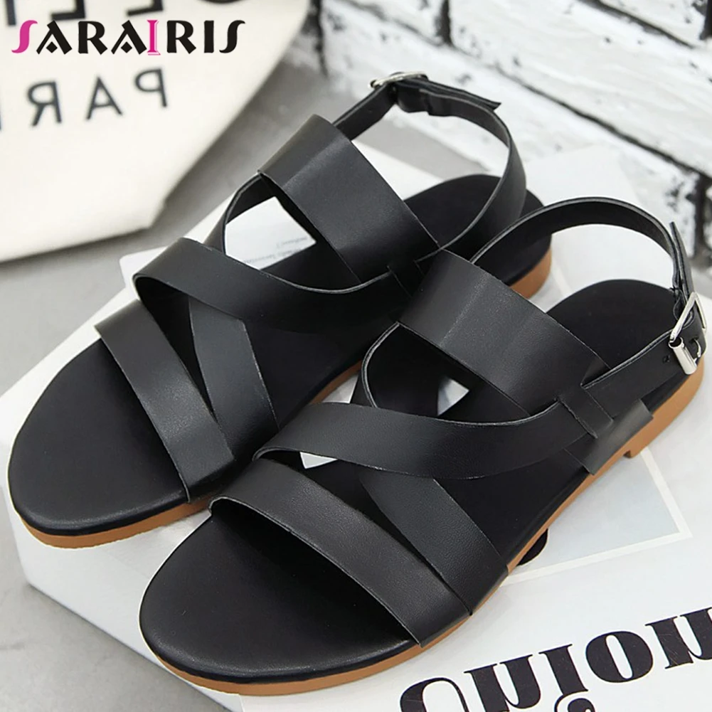 

SARAIRIS Female Summer Comfort Light Gladiator Sandals Holiday Casual Low Heel Sandals Women Elegant Concise Flat Shoes Woman