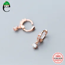 ElfoPlataSi, женская мода,, 925, твердое Стерлинговое Серебро, обруч, CZ, очаровательные серьги-гвоздики для женщин, Стерлинговое Серебро, ювелирное изделие, ED49