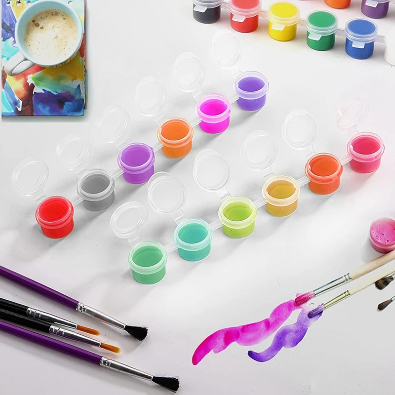 36 Empty Paint Pots with Lids 5 ml/0.17 OZ Clear Empty Storage Paint  Containers Mini Painting Cup Arts Crafts Containers for Summer Camp Kids  Classrooms Schools Paintings Art Festivals etc
