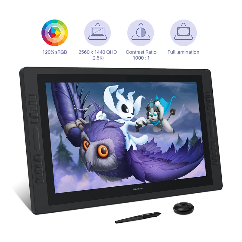 Huion Kamvas Pro 24 графический планшет монитор 23,8 дюймов 2K QHD ручка дисплей 120% s RGB ручка планшет монитор двойная Сенсорная панель 20 клавиш|Цифровые планшеты|   | АлиЭкспресс