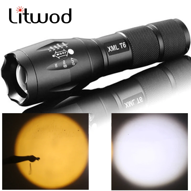 LED tactical flashlight torch 8000 Lumens XM-L2 U3 Zoomable self defense portable lantern 5 mode adjustable camping light lamp