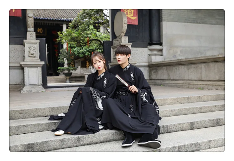 traje cardigan yukata japonês tradicional asiático preto conjunto cosplay traje