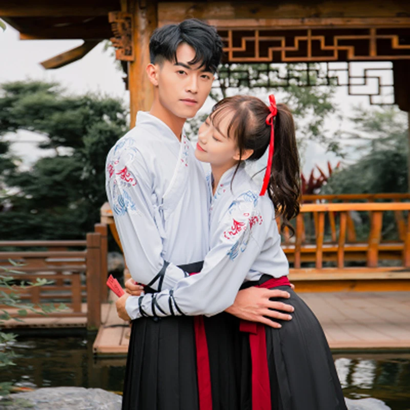 Унисекс Традиционный китайский Hanfu одежда Цин Тан Костюм Древний фестивальный костюм для выступлений костюмы женский костюм для народных танцев DL4184