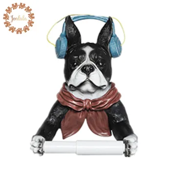 

Resin Music Dogs Bathroom Towel Rack Creative European Bathroom Toilet Roll Holder Paper Cassette Holder Pumping Tray Decoration