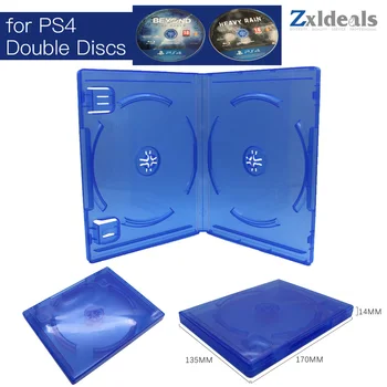 

Replacement Case For PS4 Game Double Disc Spare Blue Game Blu-Ray Box 2 CD