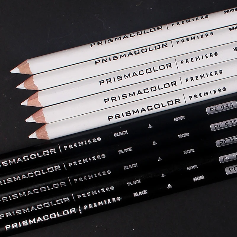 1/2pc Prismacolor Colored Pencil Black White Skin Colors Professional Highlight Sketch pencils Graphite Artist Drawing Blending - Image 3