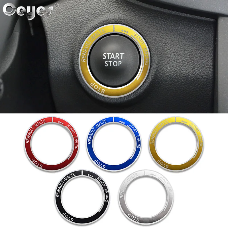 Sticker Car Start Stop Engine Ignition Button Key Ring For Renault Koleos Kadjar capture