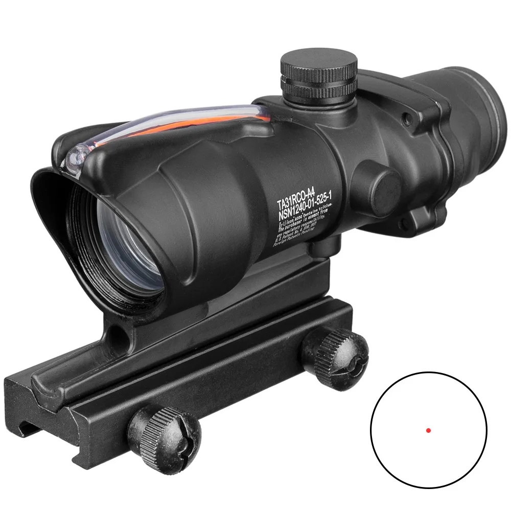 FW3-ACOG-203 Acog 1x32 тактический Красный точка зрения настоящий зеленый волоконно-оптический прицел с Пикатинни для M16 винтовка охотничий прицел - Цвет: FW3-ACOG-203