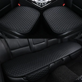 

3pc/set Universal Car Seat Cover PU Leather Cushion Organizer Front Back Seats Covers Protector Mat Auto Accessories