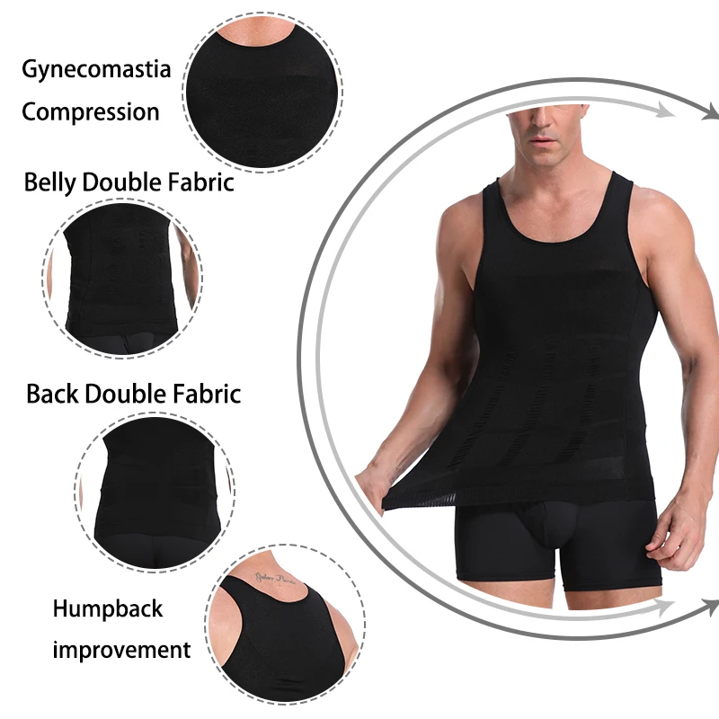 Best Seller Men Gynecomastia Compression Shirt Waist Trainer Ming Underwear  Body Shaper Belly Contro