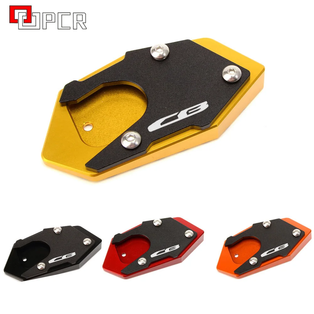 Motorcycle Side Stand Enlarger CNC Aluminum Kickstand for HONDA CB650R Neo Sports Cafe 2019 2020 CBR650R 2019-2020 CB500F CB500X 2013-2020 CB125R CB300R 2018-2020-Black+Silver
