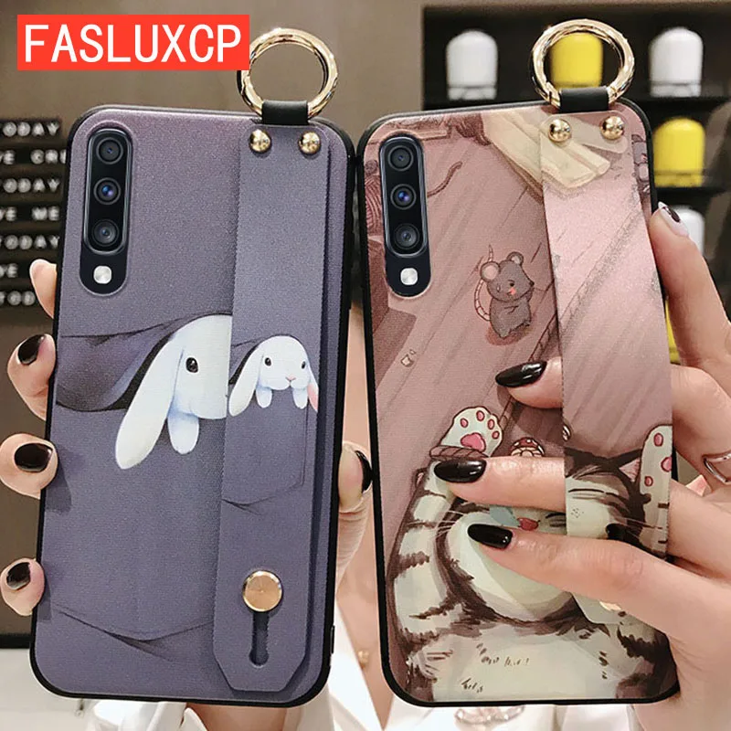 Чехол S8 S9 S10 Plus с милым мультяшным ремешком на запястье задняя крышка для телефона